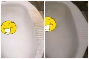 Tanpa sitrun, ini trik ampuh bersihkan noda kerak di pijakan kloset pakai 2 bahan dapur