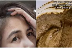 Trik samarkan rambut beruban pakai henna dicampur 2 bahan dapur ini bikin auto hitam berkilau