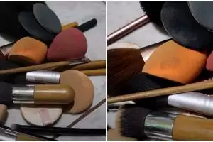 Tanpa olive oil, beauty vlogger ini tunjukkan cara bersihkan alat makeup pakai 1 bahan dapur