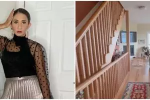 Punya rumah impian bareng suami bule di Kanada, intip 9 potret dapur marmer Cut Memey ada di lantai 2