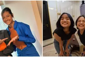 Momen 9 seleb cantik ketemu 'kembarannya' bikin salfok, Putri Delina mirip pol bak pinang dibelah dua