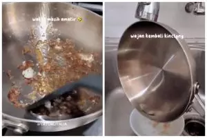 Tanpa digosok spons, ini cara bersihkan noda kerak di dasar teflon cukup pakai 3 bahan dapur