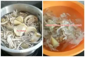 Bukan baking soda, ini trik merebus jantung pisang agar warnanya tetap putih pakai 2 bahan dapur