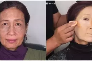 Transformasi nenek 60 tahun dirias jadi pengantin dengan makeup ala Korea, hasilnya bak usia 20-an