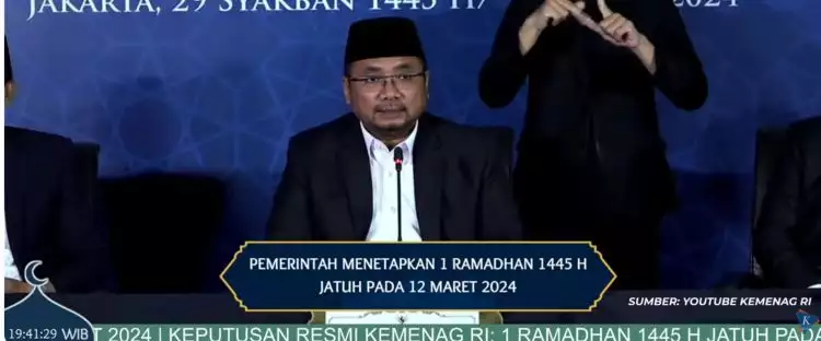 Hasil sidang isbat Kementerian Agama tetapkan 1 Ramadhan 1445 H jatuh pada Selasa 12 Maret 2024