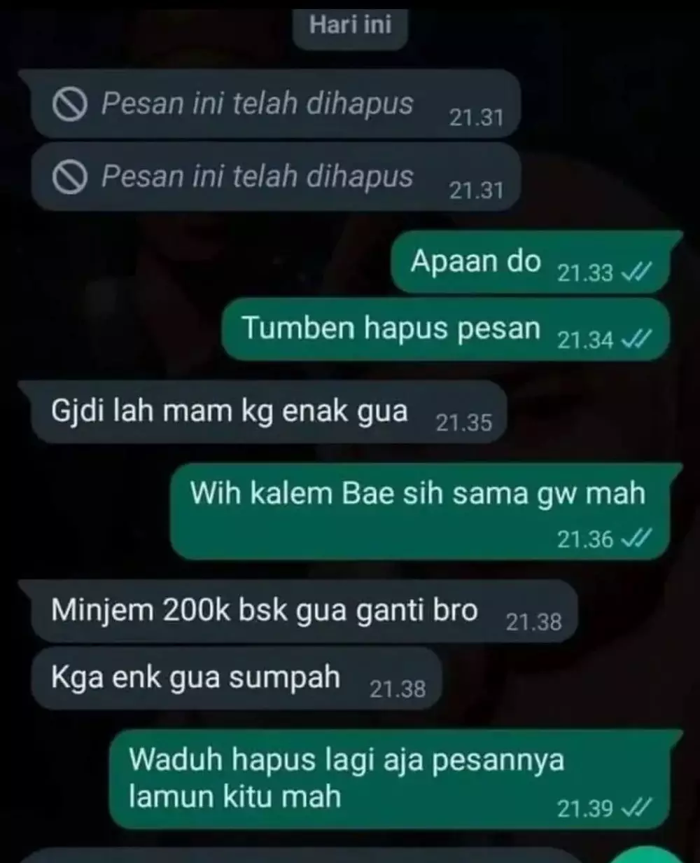 chat minjam duit kocak berbagai sumber
