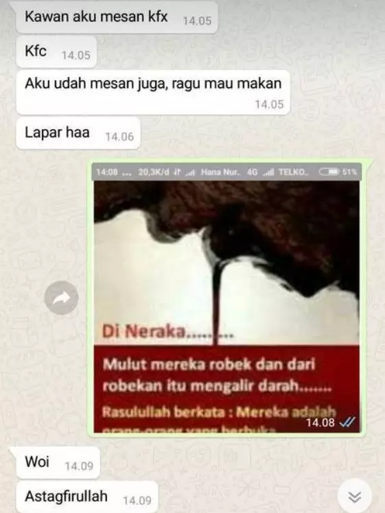 chat lucu batal puasa berbagai sumber