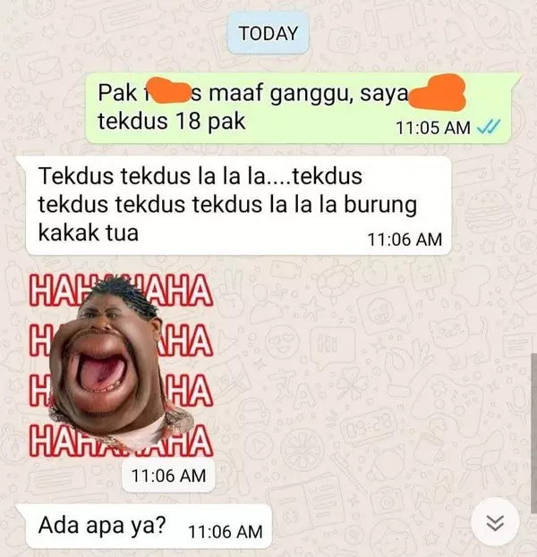 chat lucu malah nyanyi berbagai sumber