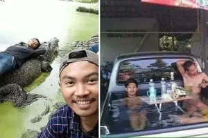 45 Potret kocak momen orang hidup tanpa beban ini lihatnya jadi pengen ikutan nyantai, bikin nyengir
