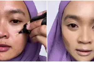 Transformasi wanita berkulit sawo matang recreate makeup Inara Rusli, senyumnya mirip bak kembar