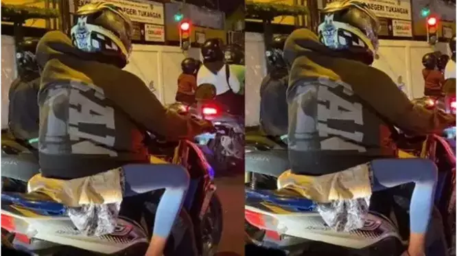 Momen apes pacaran saat naik motor © 1cak.com Momen apes pacaran saat naik motor © 1cak.com