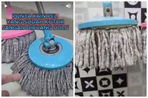 Tak perlu direndam semalaman, ini trik cuci kain pel dekil pakai campuran 3 bahan dapur