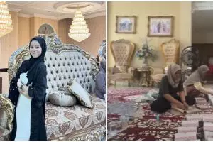 Disangka pakai green screen, 9 potret rumah mewah Tasa seleb TikTok ini aslinya berlapis cat emas