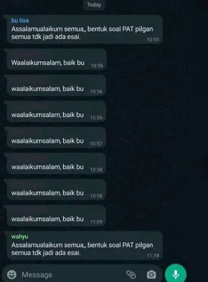Chat lucu kelakuan guru di grup WA Berbagai sumber