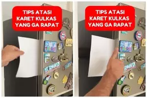 Bukan diusap air panas, cara warganet atasi karet pintu kulkas longgar kembali rapat ini pakai 1 alat