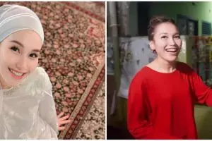 11 Momen Ayu Ting Ting keliling gang kampung bangunkan sahur, tetap kece meski pakai celana kolor