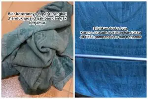 Tanpa direndam sitrun, trik cuci handuk bau dan berjamur ala ibu ini bikin bersih pakai 1 bahan dapur
