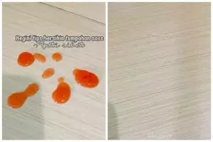 Bukan diusap lap, ini cara cerdik bersihkan tumpahan saus agar bersih dan kesat pakai satu alat simpel