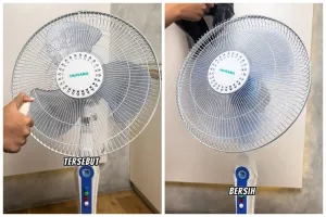 Kinclong dalam 30 detik, ini trik bersihkan debu kipas angin tanpa dibongkar cuma pakai 3 bahan dapur