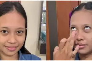 Hasilnya manglingi, transformasi makeup wanita dengan mata panda menghitam ini bak putri permaisuri