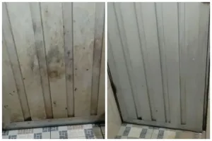 Tanpa disikat, pria ini punya cara membersihkan kerak hitam di pintu kamar mandi pakai 1 bahan dapur