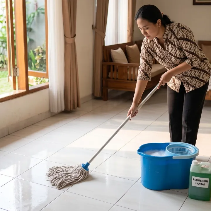 Tak dilarutkan air panas, trik mengepel lantai ala emak-emak ini auto kesat cukup tambah 1 bahan dapur