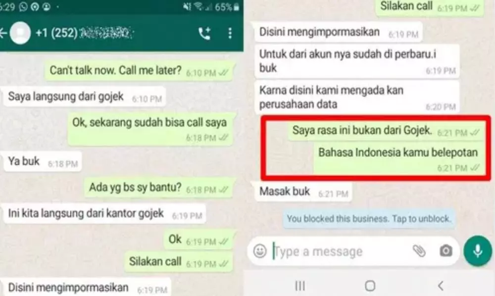 Chat lucu penipu belum profesional ini dari berbagai sumber