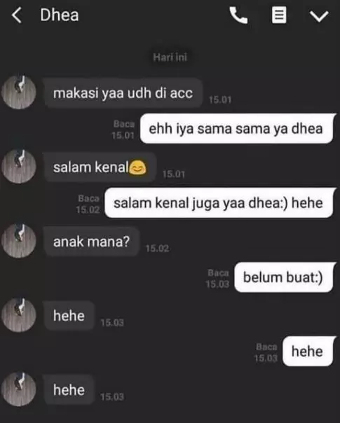 Chat absurd dua orang yang baru PDKT Berbagai sumber Chat absurd dua orang yang baru PDKT Berbagai sumber