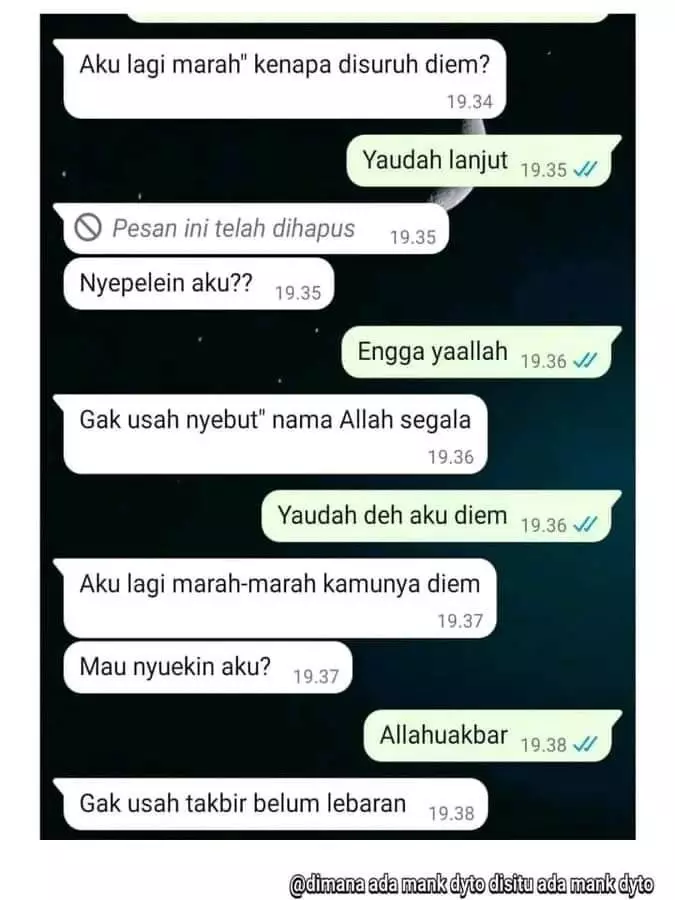 Chat lucu orang bucin sama gebetan © X
