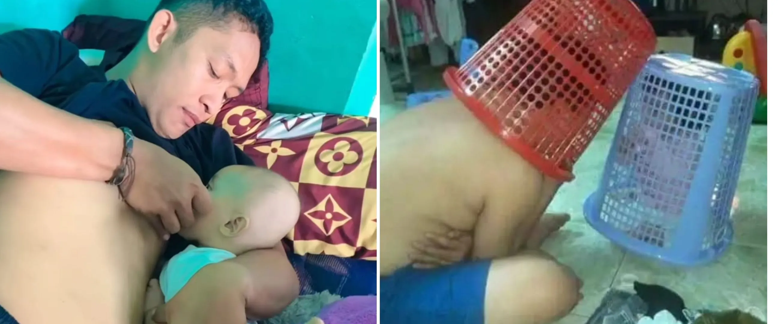 45 Potret kocak kelakuan bapak saat dipasrahin ngemong anak ini nyeleneh abis, bikin nggak habis pikir
