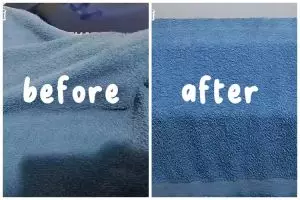 Tanpa diberi sitrun, ini trik mencuci handuk dekil jadi kinclong pakai tambahan 2 bahan dapur