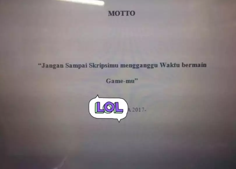 Potret kocak halaman motto skripsi Berbagai sumber