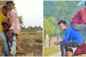 11 Potret kocak warga Vrindavan saat foto ini bikin sakit perut, gayanya di luar prediksi