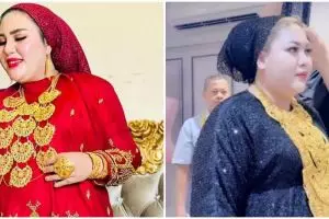 9 Potret gaya Mira Hayati fitting baju karya Ivan Gunawan untuk syukuran rumah, pakai kalung emas 2 kg