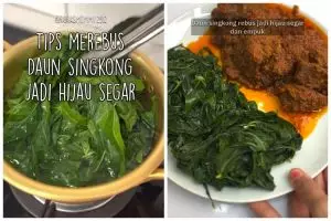 Tanpa daun jambu biji, ini cara rebus daun singkong agar empuk dan warnanya hijau pakai 2 bahan dapur