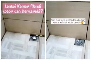 Tak perlu disikat, cara wanita bersihkan kerak keramik kamar mandi ini cuma tambah 1 bahan dapur