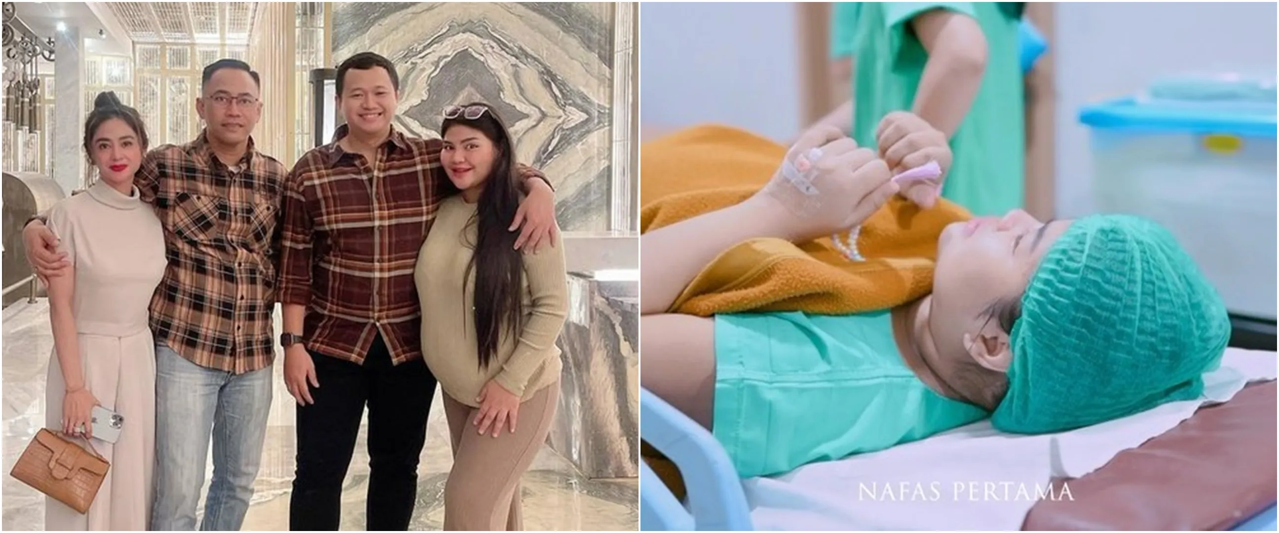 Dulu bersitegang kini temani lahiran, ini 9 momen persalinan Rosa Meldianti keponakan Dewi Perssik
