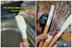 Bukan disiram air panas, ini trik bersihkan alat baking bekas mentega agar bersih dan kesat lagi
