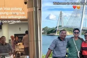 Tidak mudik karena nggak dapat cuti, pria pilih datangkan orang tua ke tanah rantau ini bikin haru