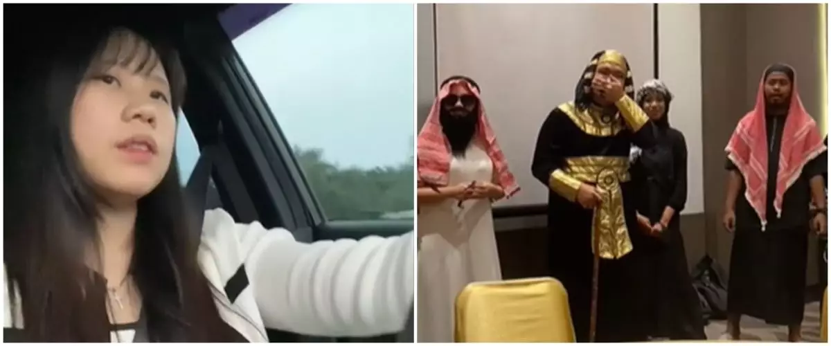 Ramai tren bukber pakai kostum, perempuan ini nekat bawa unta ke dalam ruangan tuai sorotan warganet