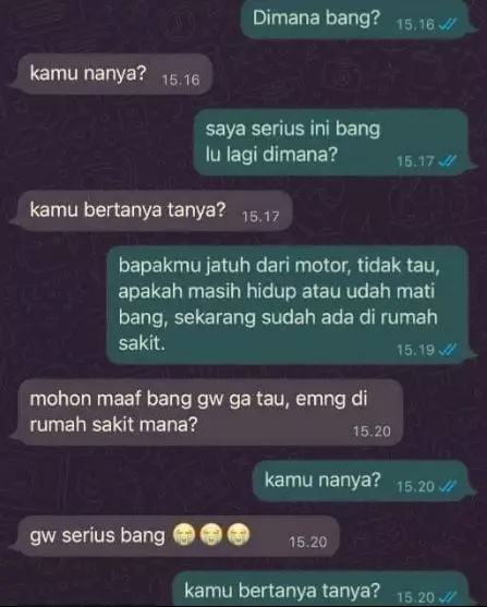 Chat lucu serius malah dijawab bercanda Berbagai sumber