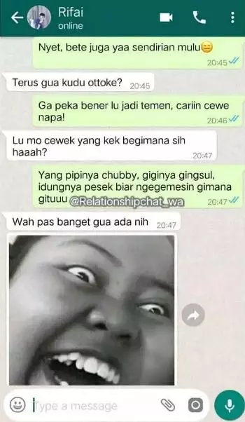 Chat lucu serius malah dijawab bercanda Berbagai sumber