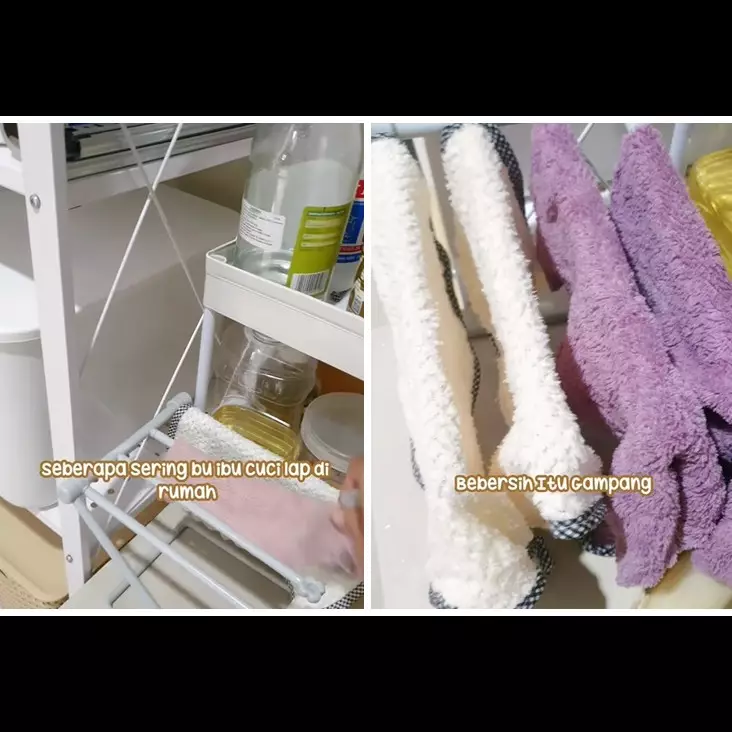 Tanpa disikat, ini trik mencuci lap dapur dekil agar kinclong lagi cuma pakai 2 bahan dapur