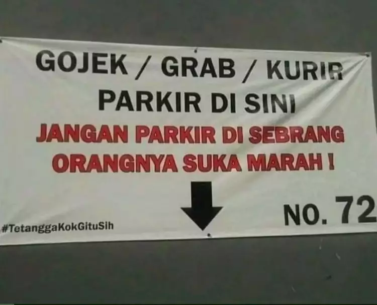 Potret kocak imbauan parkir Berbagai sumber
