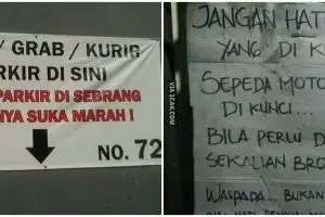 11 Potret kocak imbauan parkir kendaraan ini bacanya bikin tersenyum tipis