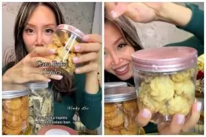 Tanpa disayat cutter, trik lepas selotip tutup toples kue pakai 1 bahan dapur ini solusi sejuta umat