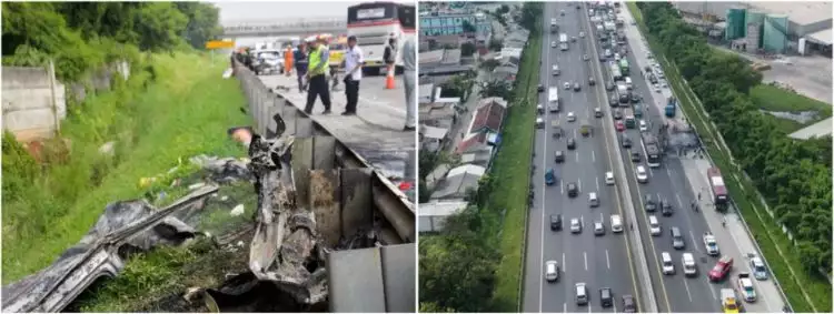7 Fakta kecelakaan maut tol Jakarta-Cikampek 58 KM, bus & mobil adu banteng, 12 korban tewas terbakar