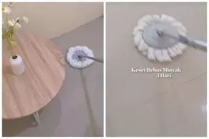 Tak perlu ditambah cuka, wanita ini punya trik mengepel lantai agar kesat 3 hari pakai 2 bahan dapur