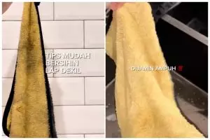 Tanpa dikucek baking soda, ini cara cuci lap dapur dekil dan bau agar bersih pakai 2 bahan dapur