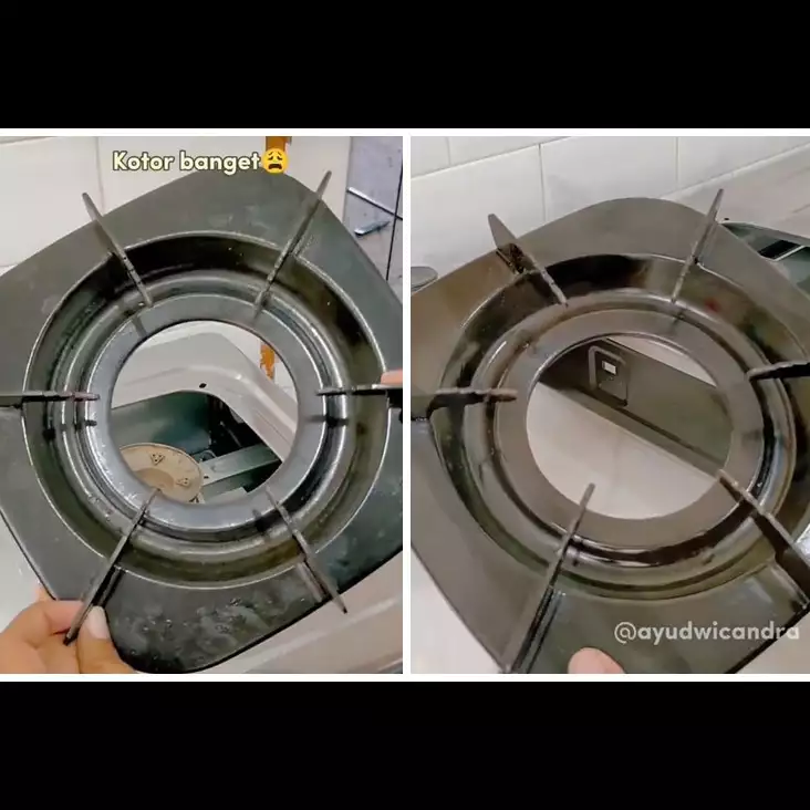 Tanpa direndam air panas, ini cara basmi kerak tungku kompor agar bersih kesat dalam 15 menit